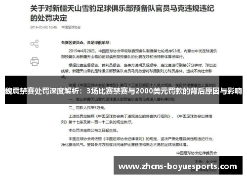 魏震禁赛处罚深度解析:3场比赛禁赛与2000美元罚款的背后原因与影响 魏震禁赛处罚深度解析:3场比赛禁赛与2000美元罚款的背后原因与影响